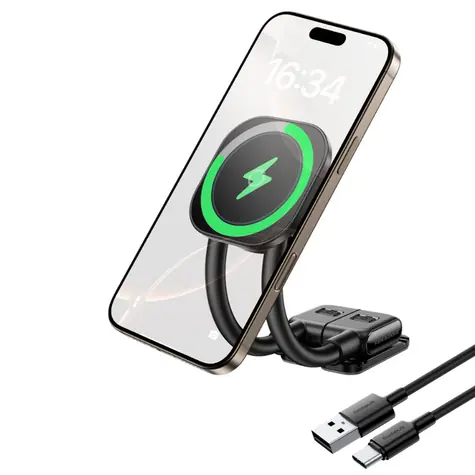 Baseus PrimeTrip C03sPro černá / Držák telefonu do auta / Bezdrátová nabíječka Qi / palubní deska