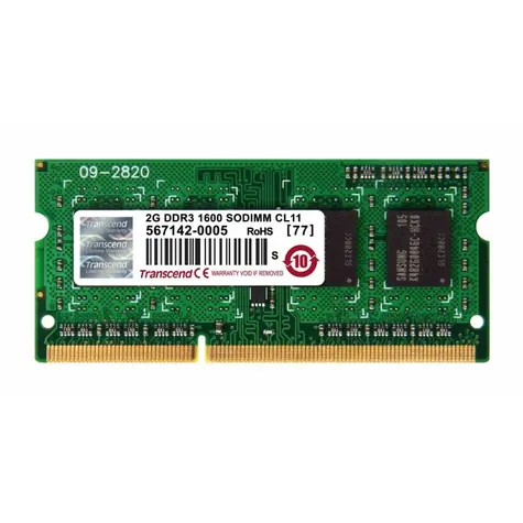Transcend 2GB 1600MHz / SODIMM / DDR3 / CL11 / 1Rx8