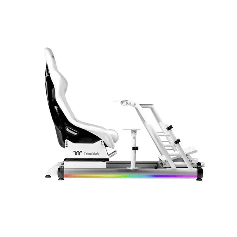 Thermaltake GR500 bílá / Závodní kokpit / nastavitelný volant a pedály / nosnost 120 kg / RGB