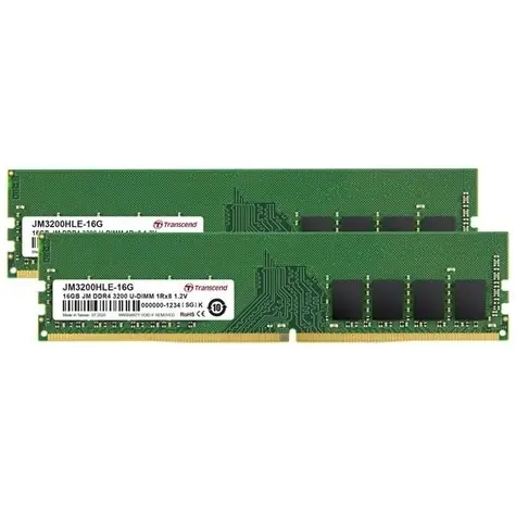 Transcend JetRam 32GB Kit (2x16GB) 3200 MHz / Operační paměť / DIMM / DDR4 / CL22 / 1.2V