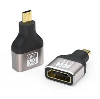 PremiumCord HDMI A na micro HDMI D Space Grey / Adaptér / 8K 60Hz / 4K 120Hz / pozlacený