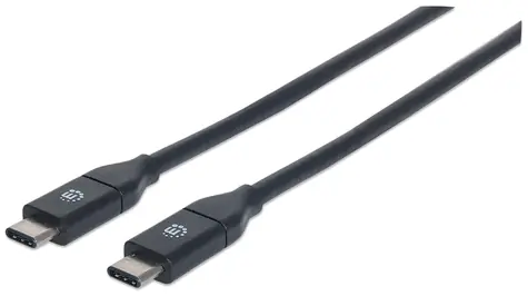 Manhattan USB-C černá / Kabel / 1 m / USB 3.2 Gen 2 (10 Gbit/s) / 3 A