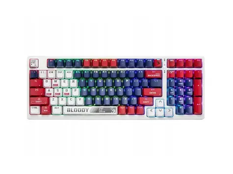 A4tech Bloody S98 Sports Navy / Herní klávesnice / mechanická / drátová / BLMS Red Plus / RGB