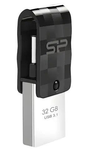 Silicon Power Mobile C31 32GB černá / Flash disk / USB 3.2 Gen 1 / USB-A + USB-C