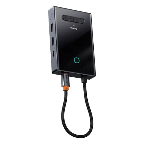 Baseus PioneerJoy 8v1 šedá / USB hub / USB-C / HDMI 4K 60Hz / HDMI 4K 30Hz / DisplayPort 8K 30Hz / VGA
