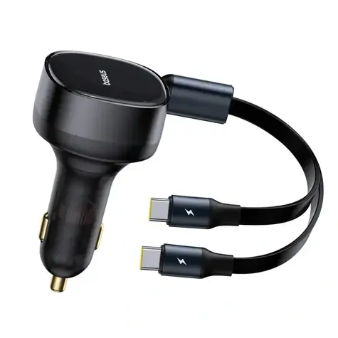 Baseus Enjoyment černá / Nabíječka do auta / 2x USB-C / 33W