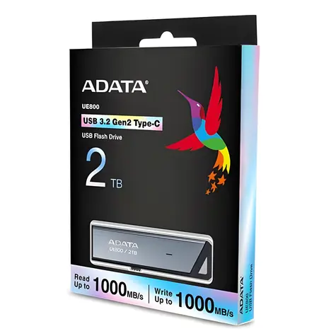 ADATA UE800 2TB stříbrná / Flash disk / USB-C 3.2 Gen 2 / 1000/1000 MB/s