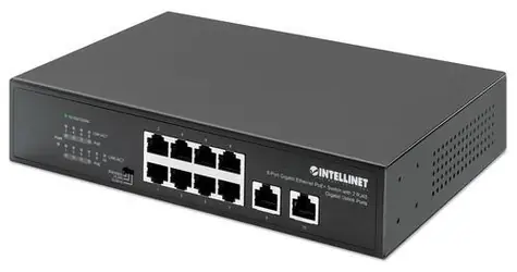 Intellinet Switch 8x Gigabit PoE+ 120W / 8-port / 1000 Mbps / 2x RJ45 Uplink