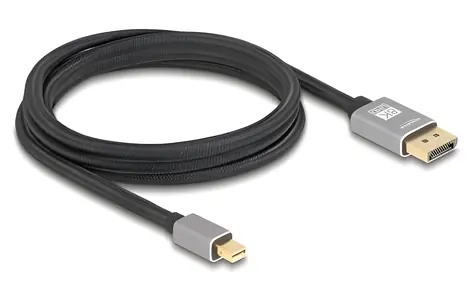 Delock šedá / Kabel / Mini DisplayPort - DisplayPort / 8K, 60 Hz / 2 m