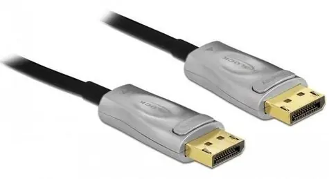 DeLock Aktivní optický kabel DisplayPort 1.4 černá / Propojovací kabel / 8K / 25 m / 32,4 Gbit/s / HDCP