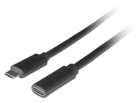 Lanberg USB-C 3.1 černá / Prodlužovací kabel / USB-C (M) - USB-C (F) / 1,5 m