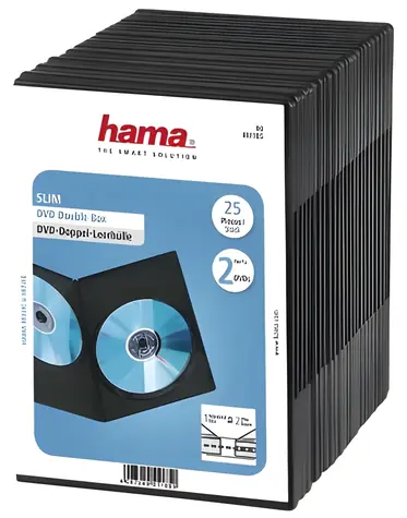 Hama DVD Slim Double Box černá / Obal na 2 CD/DVD / 25 ks