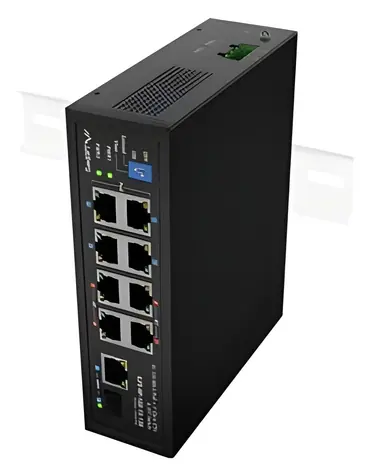 Lanberg ILFE-8P-1GE-1S-120 / Switch / 8x Fast Ethernet PoE / 4x PoE++ + 4x PoE+ / 1x GbE + 1x SFP / DIN / Unmanaged