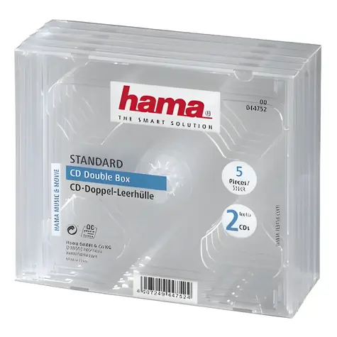 Hama CD Standard Double průhledná / Obal na CD/DVD / 2 disky / 5 ks