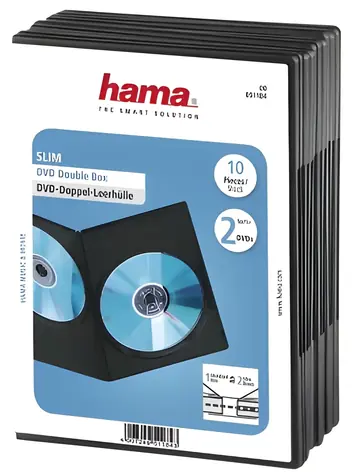 Hama DVD Slim dvojobal černá / Obal na DVD / 2 disky / balení 10 ks