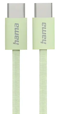 Hama Fabric zelená / Nabíjecí kabel / USB-C – USB-C / 1 m / nylon
