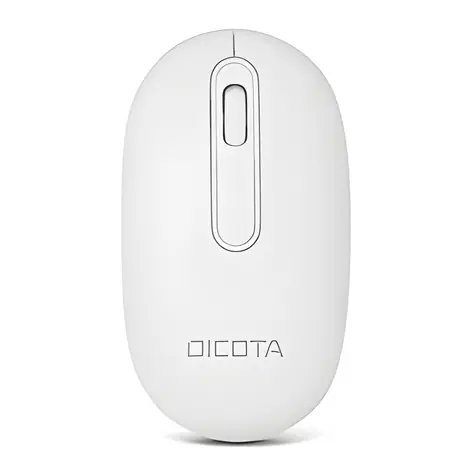 DICOTA Desktop bílá / Bezdrátová myš / Bluetooth + 2,4 GHz RF / dobíjecí baterie / 1600 DPI / USB-C nabíjení