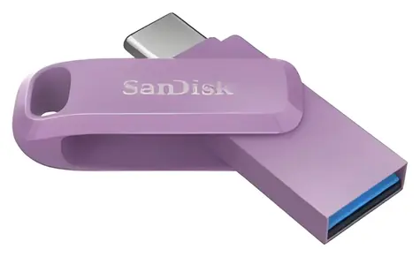 SanDisk Ultra Dual GO 128GB levandulová / Flash Disk / USB-A + USB-C / čtení až 150 MB/s