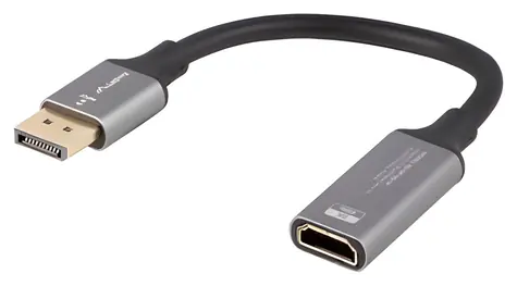 Lanberg DisplayPort - HDMI stříbrná / Redukce / 8K / 20 cm