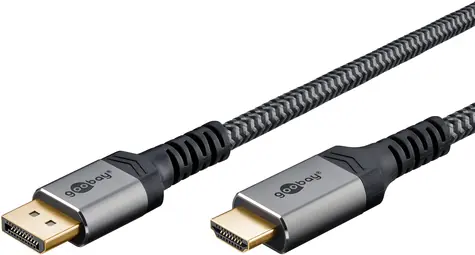 Goobay šedá / Kabel DisplayPort - HDMI / 1 m