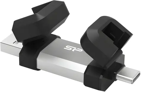 Silicon Power Mobile C51 128GB stříbrná / Flash disk / USB-A / USB-C 3.2