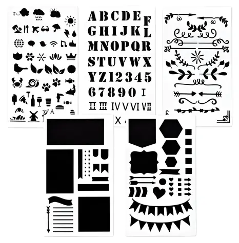 Hama Sada kreslicích šablon bílá / Šablona / 5 ks / pro scrapbooking a journaling