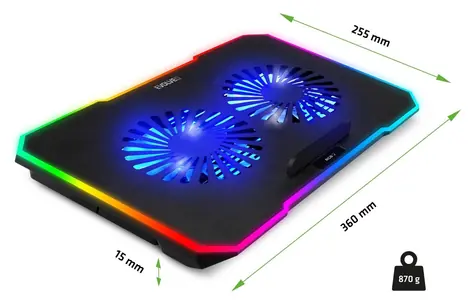 EVOLVEO CoolPro černá / Chladící podložka pro notebook do 17