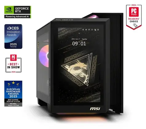 MSI MEG Vision X AI 2NVV7-405EU černá / Herní počítač / U7-270KP 3.7 GHz / 64GB DDR5 / 2TB SSD / RTX 5080 16GB / W11H