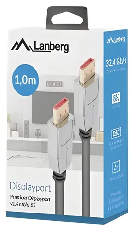 Lanberg DisplayPort 1.4 M-M 1 m černá / Kabel DisplayPort / 8K / 60 Hz