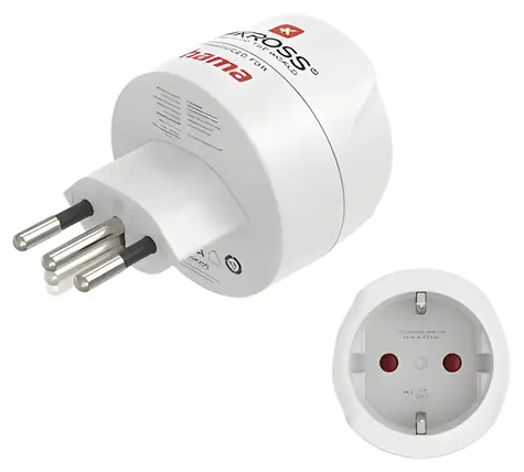 Hama cestovní adaptér J/L/N bílá / Zásuvkový adaptér / Švýcarsko, Itálie, Brazílie / 100–250 V / 10 A