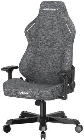 DXRacer TANK Herní židle šedá látková / výška postavy: 165–200 cm / nosnost: 180 kg / 4D-Područky