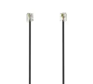 Hama 6P4C-6P4C černá / Telefonní kabel / 3 m