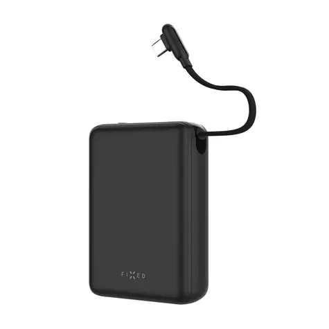 FIXED Zen 20 Loop černá / Powerbanka / 20 000 mAh / 40W PD / LCD displej / integrovaný kabel