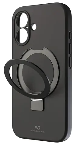 White Diamonds Mag Urban Stand Case černá / Ochranný kryt pro iPhone 16 / MagSafe / stojánek