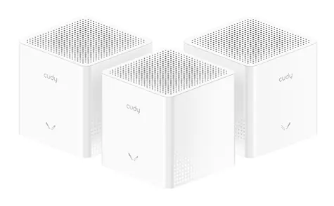 Cudy M1200 bílá / Wi-Fi Mesh systém 3 ks / Dual-Band / 2.4 GHz 300 Mbps / 5 GHz 867 Mbps / 1× WAN 1× LAN RJ45