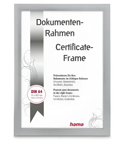 Hama Chiaro stříbrná / Rámeček / A4 / matné sklo
