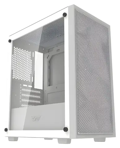 Darkflash M305 Mesh bílá / Počítačová skříň / M-ATX / ITX / tvrzené sklo / bez ventilátorů