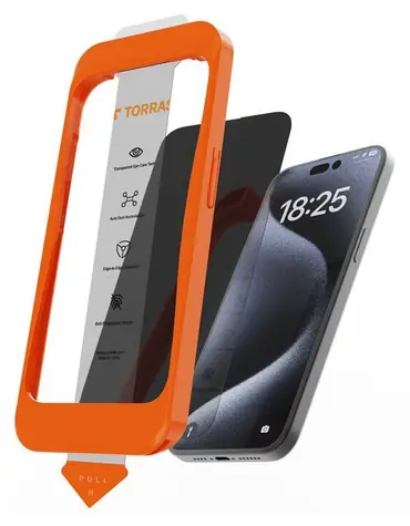 Torras Install Master iPhone 16 Plus / Tvrzené sklo / Tvrdost 9H+ / Redukce modrého světla / Ochrana proti pádu z 2,44 m