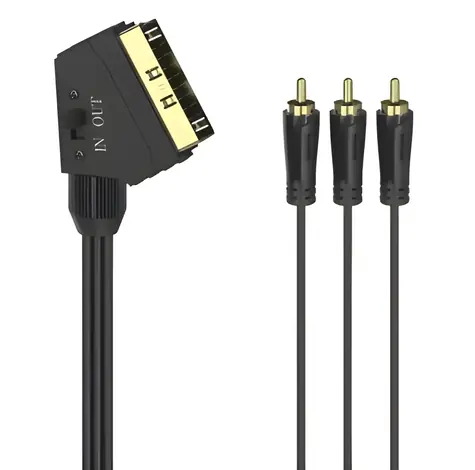 Hama SCART - 3x cinch / Video kabel / 1,5 m / pozlacené konektory