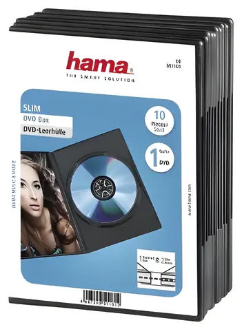 Hama Slim DVD Box černá / Obal na DVD / 1 disk / 10 ks v balení