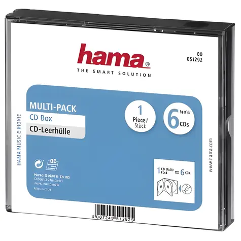 Hama Multipack 6 průhledná / Krabičky na CD / 6 ks