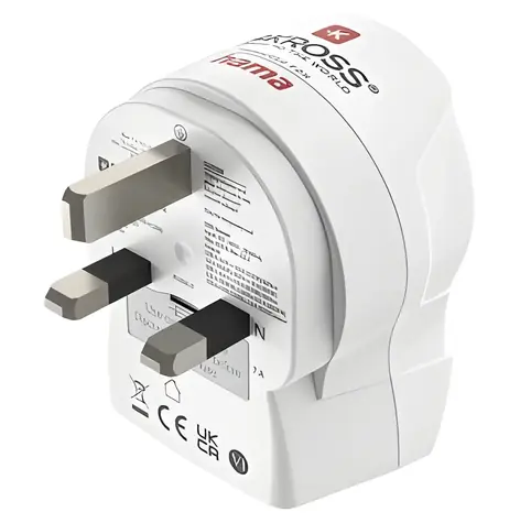 Hama cestovní adaptér do Británie (typ G) bílá / Cestovní adaptér / USB-C PD 20 W / USB-A 18 W / 3pól.