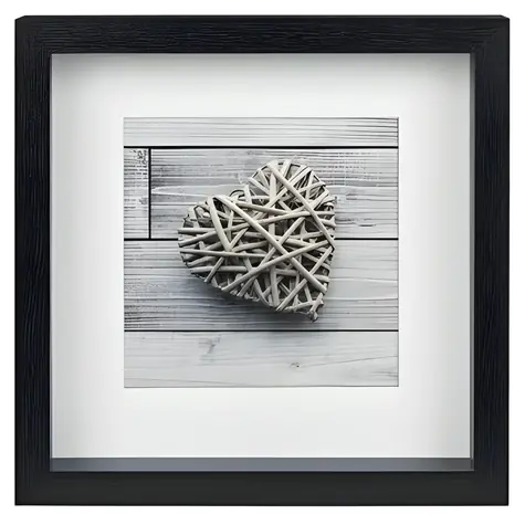 Hama Scala černá 23x23 cm / Portrétový rámeček / MDF / 3D / s paspartou