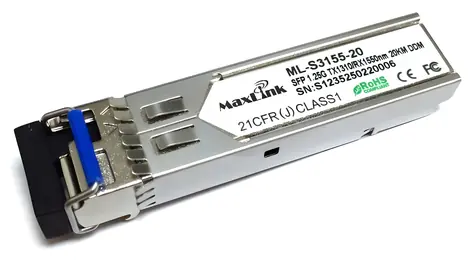 MaxLink 1.25G SFP optický modul / WDM(BiDi) / SM / Tx 1310/Rx1550nm / 20km / 1x LC konektor / DDM