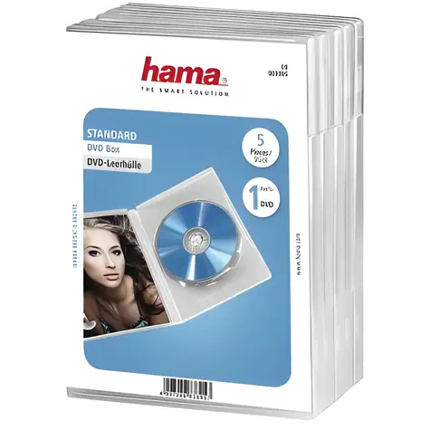 Hama DVD obal Standard průhledná / Obal na DVD / 1 disk / 5 ks