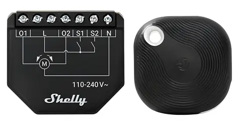 Shelly Shutter + BLU Button Tough 1 / Ovladač žaluzií a rolet / Wi-Fi / Bluetooth