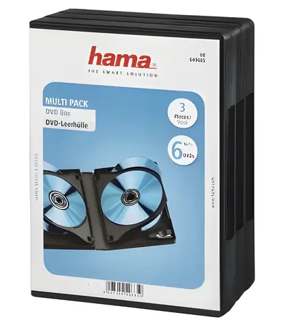 Hama DVD obal na 6 disků černá / Krabička na média / 3 ks v balení
