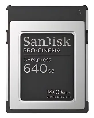 SanDisk PRO-CINEMA CFexpress 640 GB / Paměťová karta / Type B / čtení: až 1700 MB/s / zápis: až 1500 MB/s