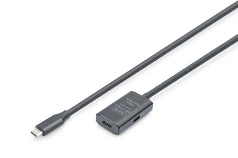 Digitus USB-C černá / Prodlužovací kabel / USB 3.2 Gen1 5G / 5 m / aktivní