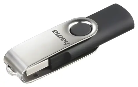 Hama Rotate FlashPen černá/stříbrná / Flash disk / USB 2.0 / 8 GB / 6 MB/s
